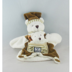 Doudou et compagnie marionnette ours marron avec bébé