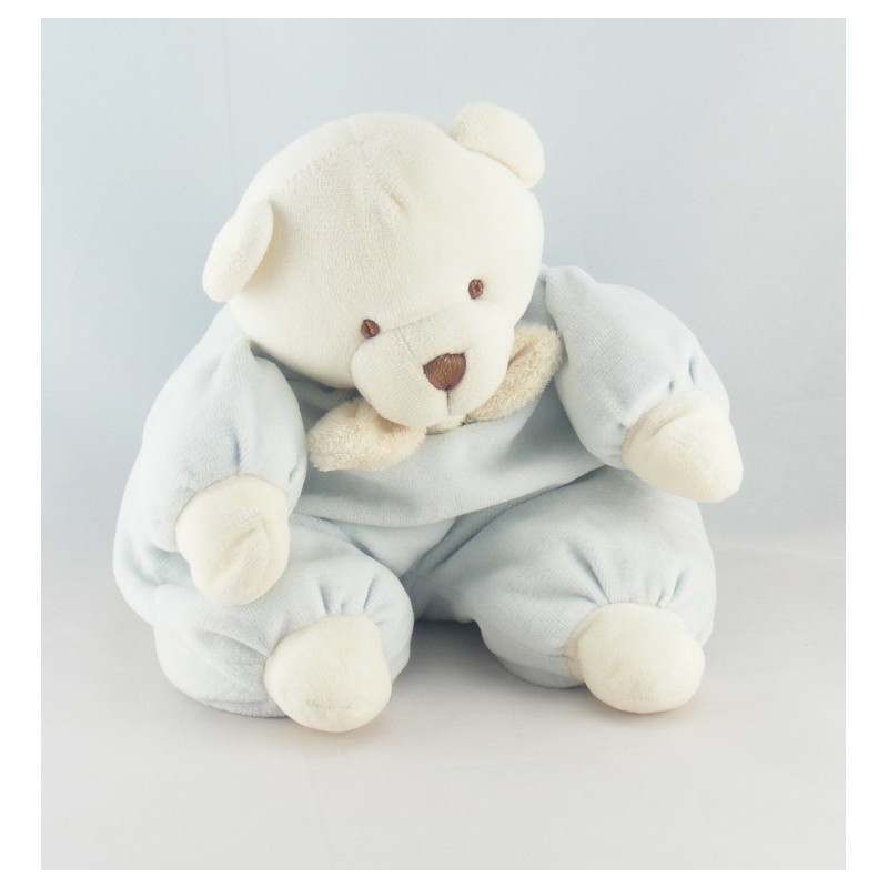 Doudou ours bleu coussin CMP