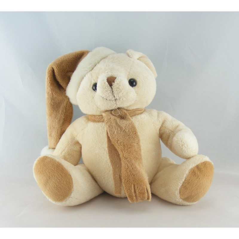 Doudou ours robe rose bleu vert SYSTEME U