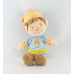 Doudou lutin garçon bleu escargot brodé BENGY