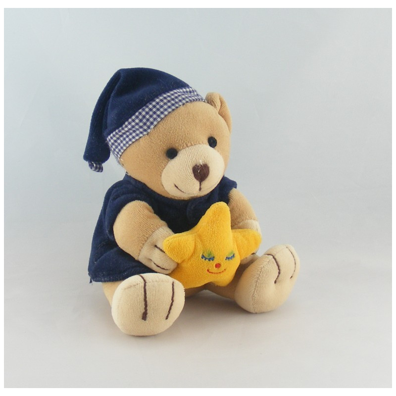 Doudou musical ours bleu marine avec lune JOLLYBABY