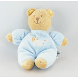 Doudou bébé ours bleu foulard vert AMTOYS BENGY 20 cm