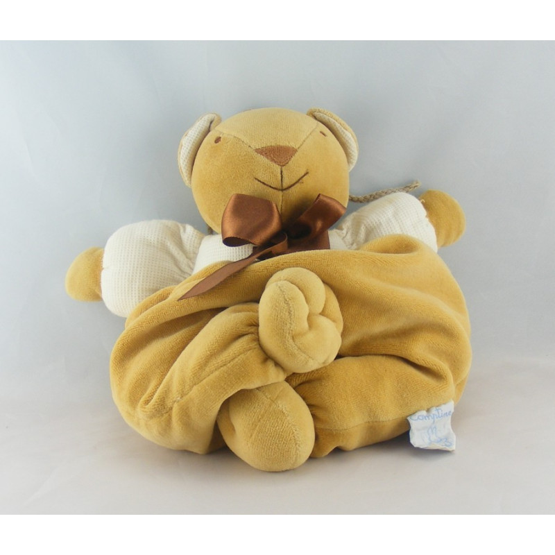 Doudou Ours Beige avec petit noeud Comptine