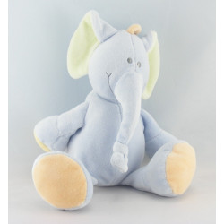 Doudou hochet éléphant bleu vert JOLLYBABY