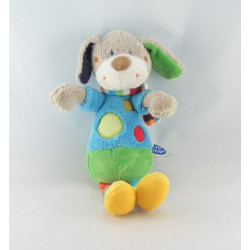 Doudou Chien salopette bleu MOTS D'ENFANTS