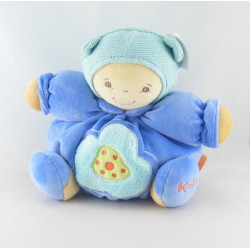 Doudou bébé ours beige pull vichy bleu couche KALOO 
