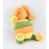 Doudou éléphant vert jaune orange mouchoir SUCRE D'ORGE