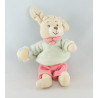 Doudou musical lapin rose vert chapeau JOLLYBABY