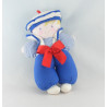 Doudou poupon bébé lutin rayé bleu marin COROLLE