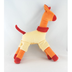 Doudou girafe jaune rouge SUCRE D'ORGE