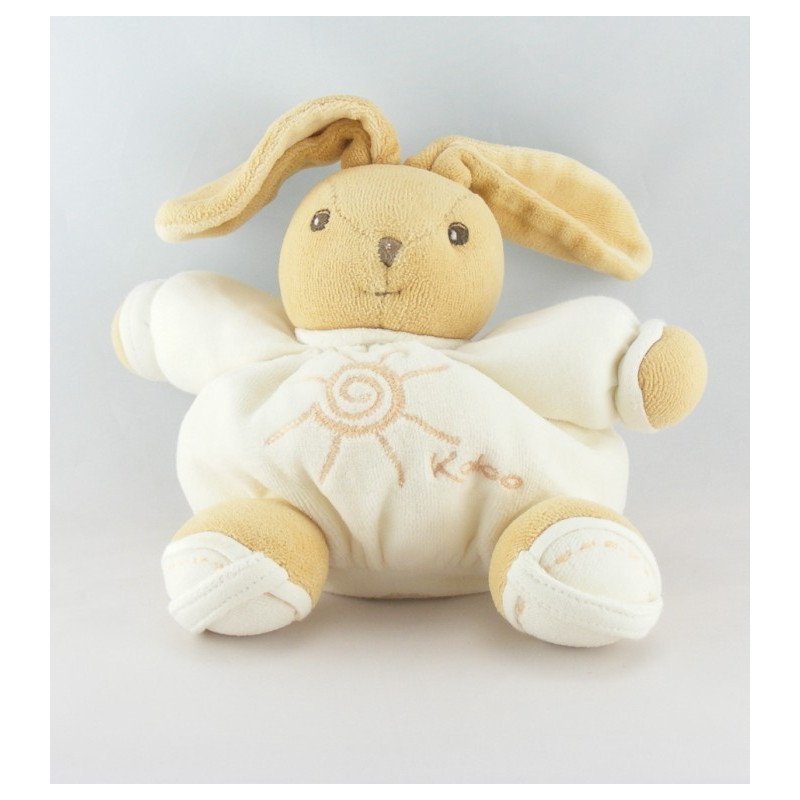 Mini Doudou lapin blanc soleil beige KALOO ECOLOGIQUE