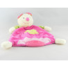 Doudou plat lapin rose multicolore dentition BABYSUN NEUF