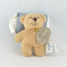 Doudou ours beige laine avec coussin DOUDOU ET COMPAGNIE