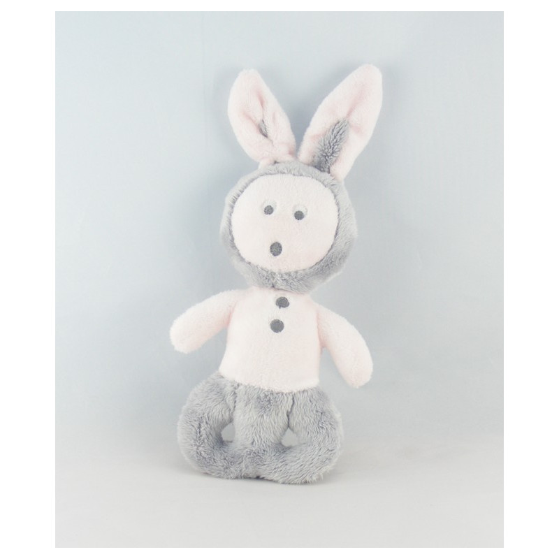 Doudou hochet singe ours beige rouge OBAIBI OKAIDI