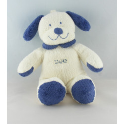 Doudou Chien blanc bleu Nicotoy The Baby Collection