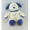 Doudou Chien blanc bleu Nicotoy The Baby Collection