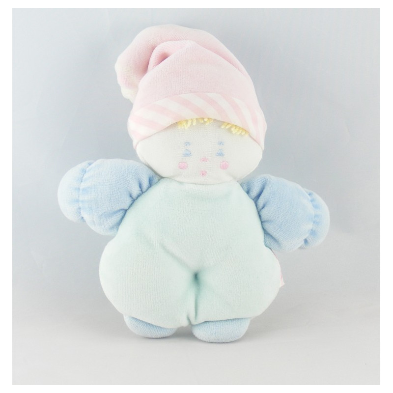 Doudou hochet lutin bébé bleu rose BABI COROLLE 