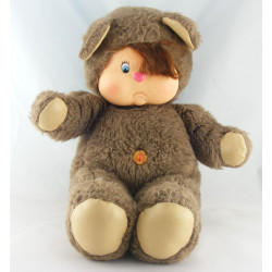 Ancienne Peluche ours marron Nombrilou AJENA 