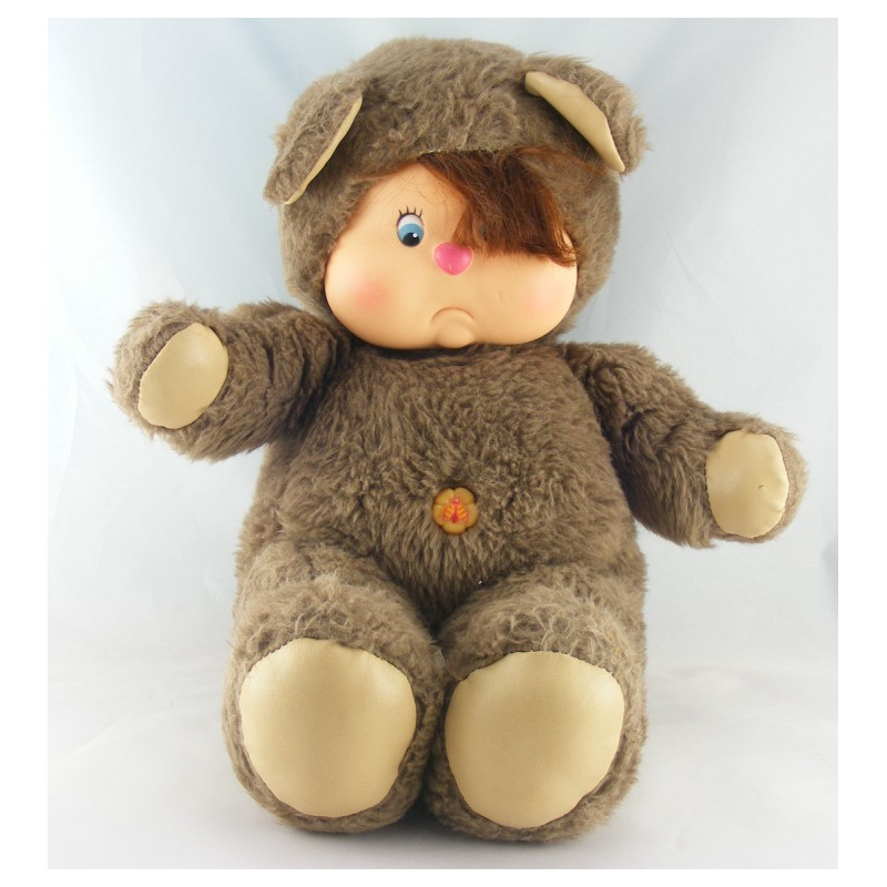 Ancienne Peluche ours marron Nombrilou AJENA 