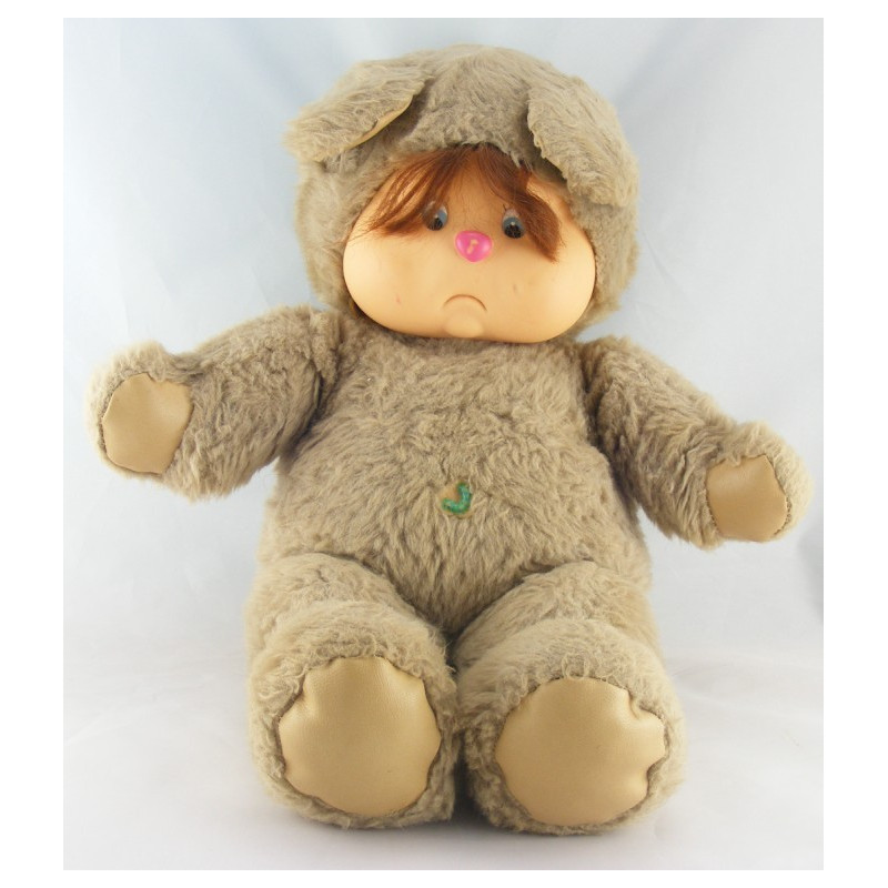 Ancienne Peluche ours gris beige Nombrilou AJENA PAMPERS