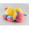 Doudou chenille rose jaune bleu ADDEX JUNIOR