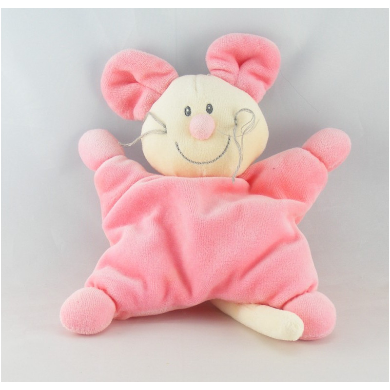 Doudou semi plat souris rose JOLLYBABY