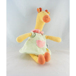 Doudou girafe robe verte jaune Les Loustics MOULIN ROTY