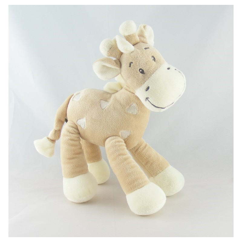 Doudou Girafe orange beige MOTS D'ENFANTS