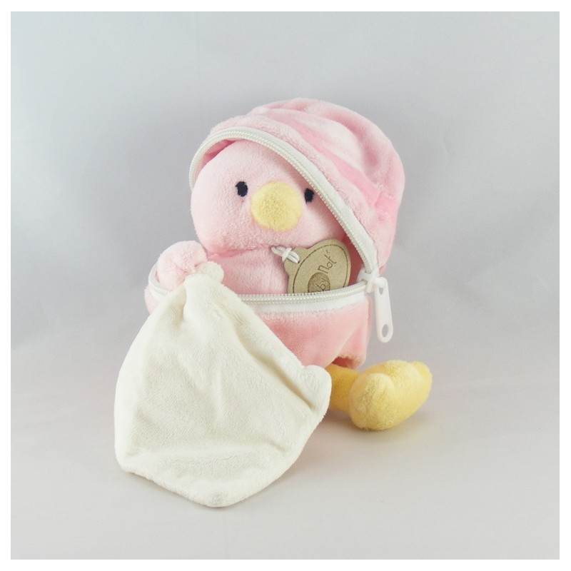 Doudou poussin rose coquille mouchoir BABY NAT