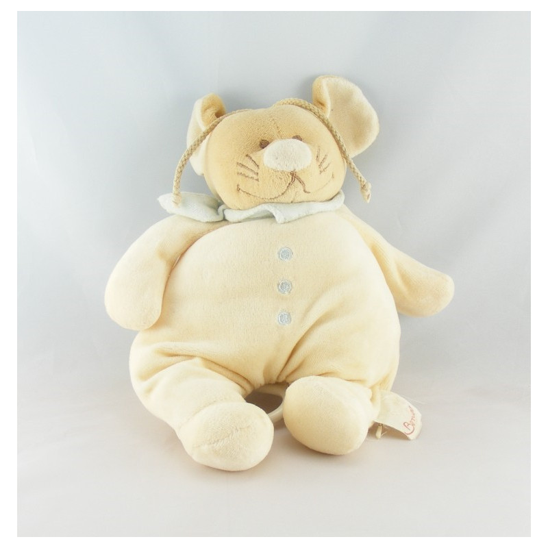 Doudou souris bleu col rouge BENGY