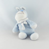 Doudou plat ane zébre écru bleu AUCHAN