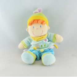 Doudou lutin garçon bleu avion brodé NICOTOY