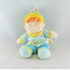 Doudou lutin garçon bleu avion brodé NICOTOY