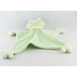 Doudou plat bébé à bord lutin vert ventouses KING BEAR 