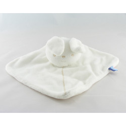 Doudou plat carré lapin blanc SUCRE D'ORGE