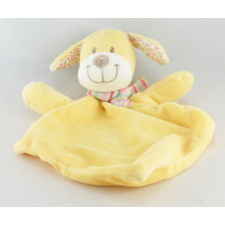 Doudou plat chien jaune beige écharpe NICOTOY