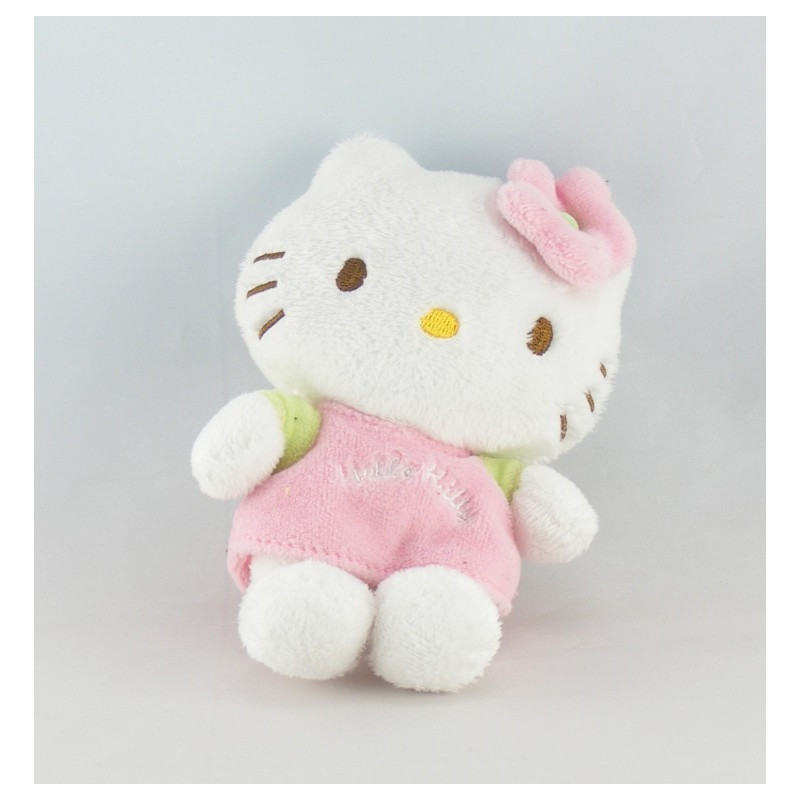 Doudou chat HELLO KITTY rose fleurs SANRIO LICENSE 