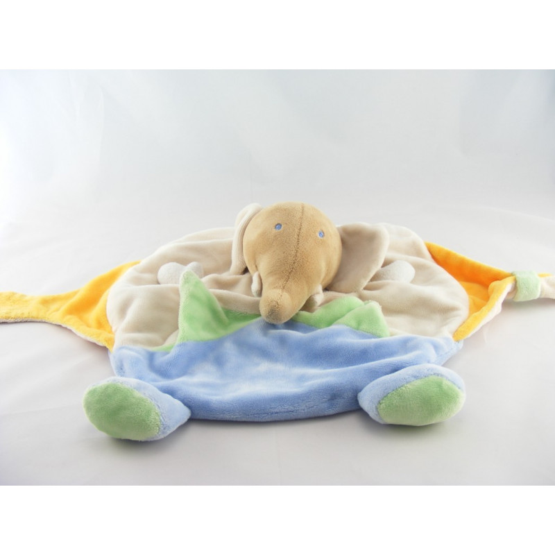 Doudou plat ours carreau vert NOUNOURS