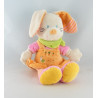 Doudou plat lapin rose orange carottes jardin VETIR GEMO