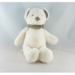 Doudou plat lapin blanc bandanas gris NICOTOY