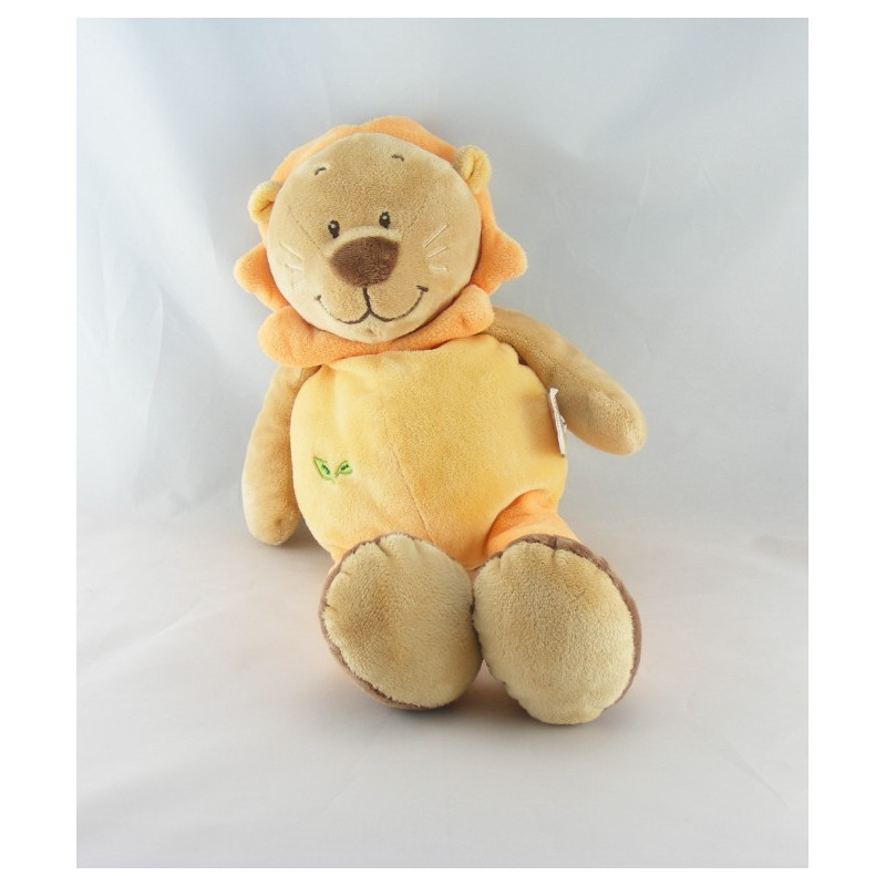 Doudou lion beige orange rouge DOUKIDOU