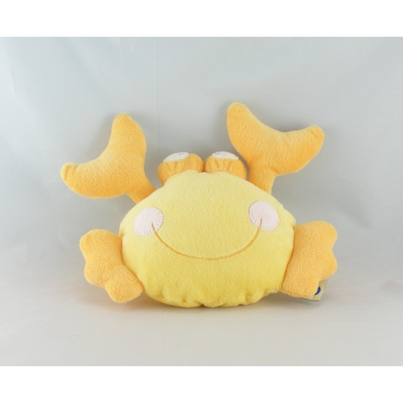 Doudou plat Crabe jaune pieuvre brodée MOTS D'ENFANTS