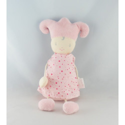 Doudou prince lutin rose vert petit pois COROLLE