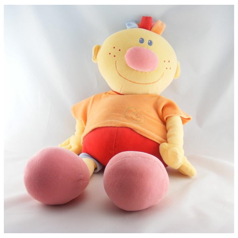 Doudou Billy et Babette rouge orange NATTOU