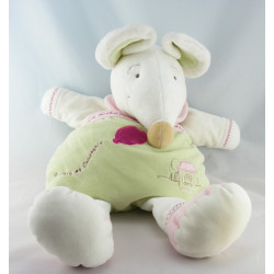 Doudou et compagnie souris Barbotine vert rose maison bébé