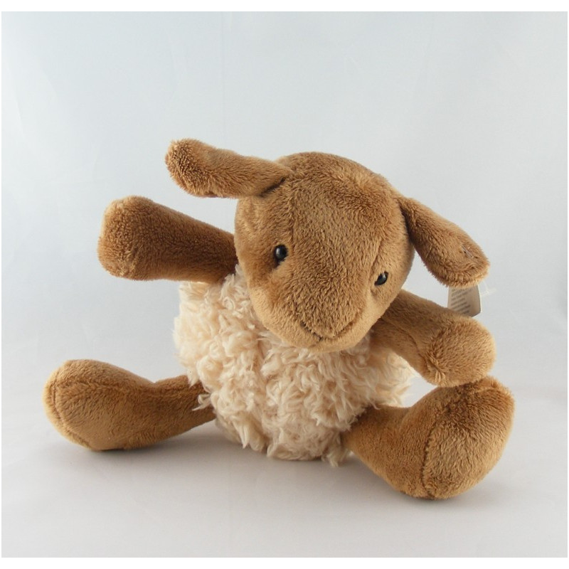 Doudou boule ours gris blanc rose étoile GIFI 