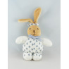 Doudou lapin patapouf blanc fleurs bleu KALOO