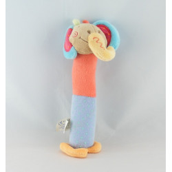 Doudou rhinocéros bleu baton pouet pouet NATTOU