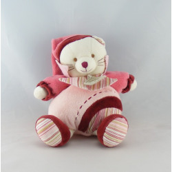 Doudou et compagnie chat Minouchette Bordeaux rose 