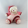 Doudou et compagnie chat Minouchette Bordeaux rose 